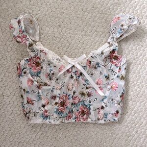 Victoria’s Secret Floral Lace Trimmed Top